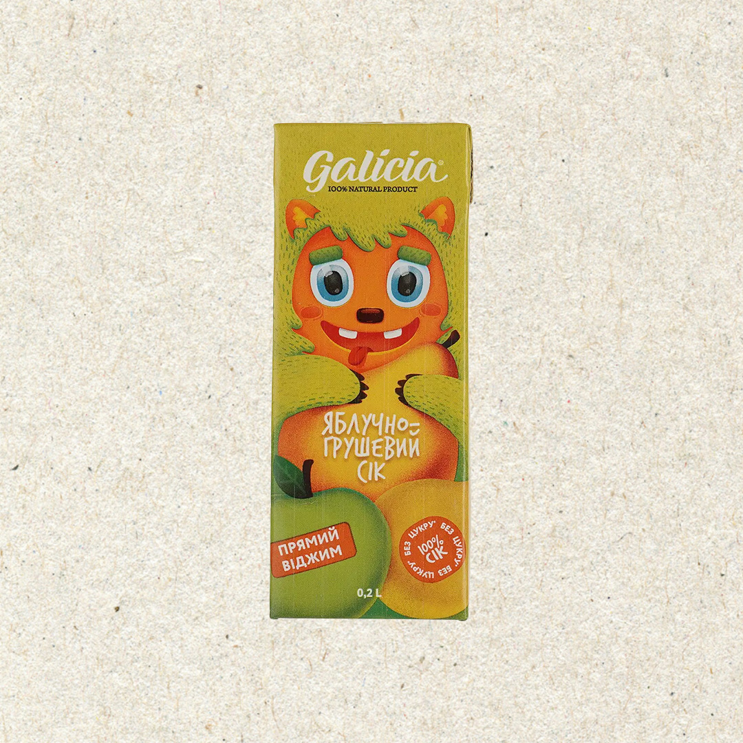 Яблучно - грушевий сік Galicia 