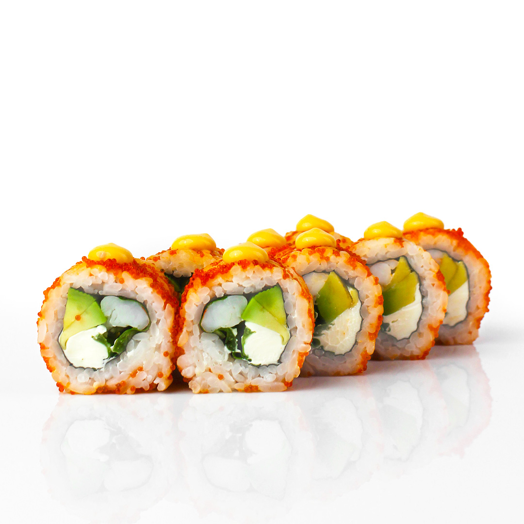 Каліфорнія з тигровими креветками в ікрі   240 г